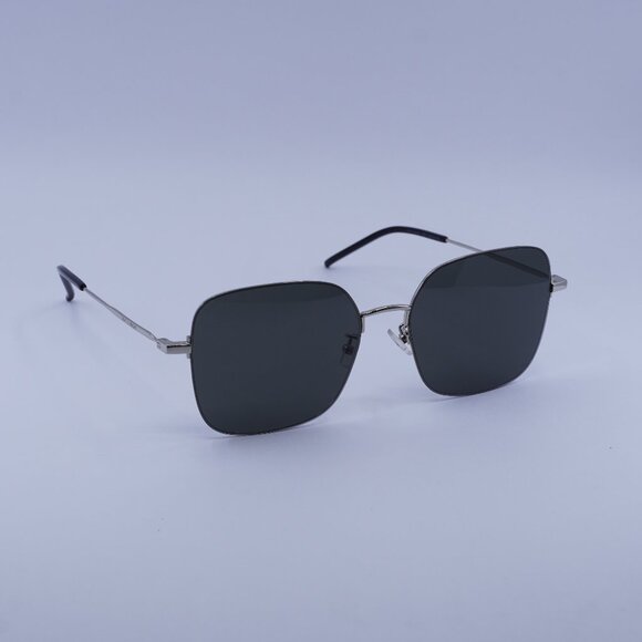 Saint Laurent SL410 WIRE 004 Sunglasses Silver Square Frame, Grey Lenses - Picture 1 of 10